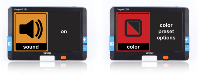 Optelec Compact 7 HD large icon settings menu